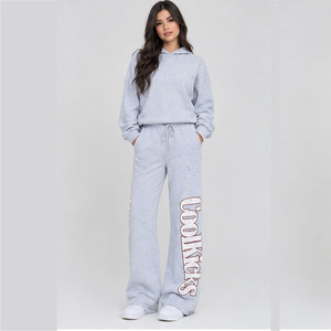 Screen Printed <b>Custom</b> Women's Jogger Polyester Cotton Women's Wide Leg Sweat Pant OEM Personalized Printed Casual Streetwear - Product Image 6