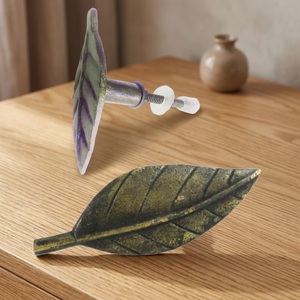 Leaf Shape BON HORN Modern Furniture Handle and Knob Easy Installation Durable & Eco-Friendly for Dresser Cabinet - Product Image 1