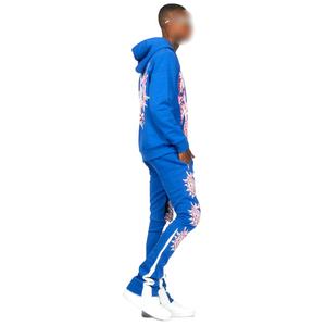 Ensemble de survêtements pour hommes à capuche en molleton épais 100% coton, imprimé, coupe ample, hiver, 2 pièces - Product Image 3