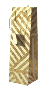 High Quality Handmade Recycled Satin Ribbon Handles Golden Glitter Print Fashionable Art Paper <b>Wine</b> & Gift <b>Bag</b> - Product Image 3