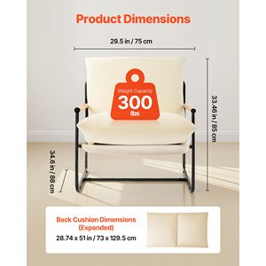Poltrona Moderna e Accogliente con Struttura in Metallo e Braccioli in Legno, Imbottitura in Schiuma Morbida, Stile Relax Sfoderabile per Uso in Centri Commerciali - Product Image 3