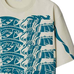 T-shirt en coton de haute qualité, imprimé, marque de créateur, col rond, manches courtes, avec motif imprimé bleu sarcelle, coupe classique, décontracté, en jersey - Product Image 2