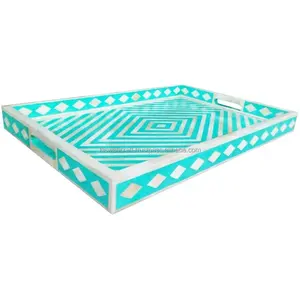 Bandeja con incrustaciones de hueso para servir aperitivos de Diseño Europeo, bandeja de madera de tamaño personalizado para cocina y hogar, bandejas de artículos calientes - Product Image 3