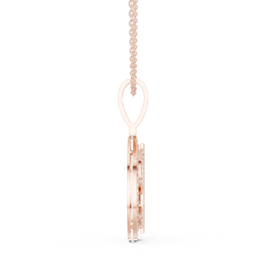 14K Rose Gold Lab Grown Diamond Luxury Round Dollar <b>Sign</b> Diamond Pendant Necklace in Rose Gold Iced Out Money Symbol Pendant - Product Image 3