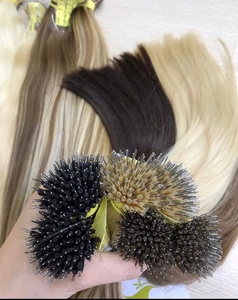 Nano Ring Bone Straight Hair <b>Extensions</b> Black and 613 Blonde Human Hair Silky Straight Nano <b>Beads</b> 100% Vietnamese Human Hair - Product Image 1