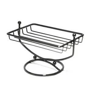Cheap Price Standard Design Oval Shape Decorative Soap Dish Prime Quality Stainless Steel <b>Black</b> Color Soap Dish And Stand - Product Image 2