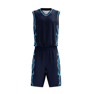 Uniforme de Baloncesto Transpirable Ekin Impex, Sin Mangas, Cuello en V, Absorbe la Humedad, Unisex para Adultos, Uniforme Personalizado con Impresión Sublimada, Azul - Product Image 2