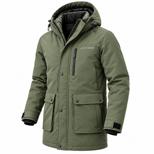 Best Style <b>Men's</b> Reversible <b>Parka</b> Jacket Waterproof <b>Winter</b> <b>Coat</b> Hooded Collar Thick Cotton Filling Plus Size Design Wholesale - Product Image 4