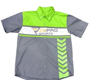 Fabricant et fournisseur de maillots de course personnalisés, maillots de course F1 100 % coton pour équipes et mécaniciens de box, chemises boutonnées - Product Image 3