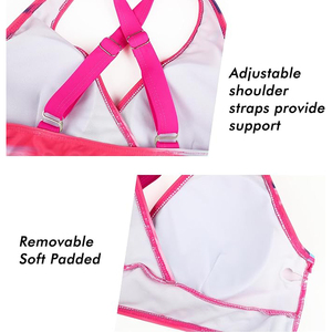 Conjunto de bikini de color degradado para mujer, top push-up con cuello halter cruzado, parte inferior de cintura alta, traje de baño elástico con diseño retorcido - Product Image 4
