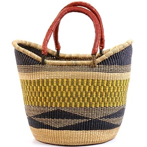 Bolso de Playa de Verano Elegante y Casual, Tejido en Rafia Verde Oliva con Asa de Cuero y Diseño de Cola de Golondrina, Estilo Geométrico, Hermoso y a la Moda - Product Image 2