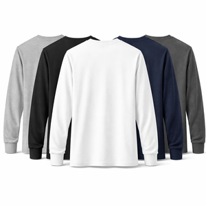 เสื้อยืดแขนยาวผู้ชายผ้าฝ้าย 100% จำนวนมาก - รับผลิตแบบ OEM พิมพ์ลายตามสั่ง ระบายอากาศได้ดี แห้งเร็ว ผ้า 320 กรัม สำหรับขายส่ง - Product Image 2