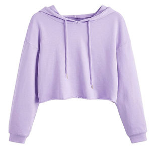 Customized Women's Winter Crop Top Hoodie Polyester/Cotton Blend Soft Fleece Full Sleeve Warm Breathable Sweatshirt Custom - Product Image 6
