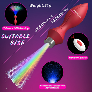 Vendita calda 10 velocità telecomando anale Plug vibratore luce lampeggiante coda massaggiatore prostata & Sex Toy - Product Image 4