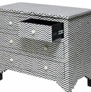Meuble de salon moderne personnalisé en os poli incrusté de motifs floraux, style Shaker, décoration de luxe pour la salle à manger - Product Image 5