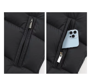 Parka d'hiver unisexe matelassée grande taille imperméable 350-400g avec logo personnalisé haute qualité longue et brillante version homme femme couple - Product Image 5