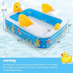 Piscina Gonfiabile a Forma di Anatra con Spruzzatore per Bambini dai 3 Anni in Su - Piscina in PVC per Giardino e Divertimento in Mare - Product Image 4