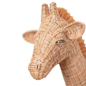 Décoration murale tête de zèbre en rotin pour chambre d'enfant, tête d'animal en osier à suspendre pour chambre de tout-petit, vente en gros - Product Image 1