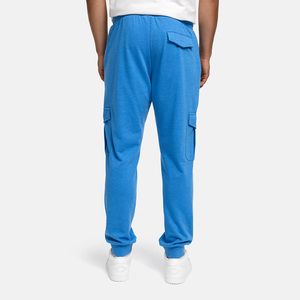 Pantalon de jogging cargo bleu pour homme, taille élastique avec cordon de serrage, décontracté, multi-poches, en coton mi-lourd, idéal pour le printemps - Product Image 4