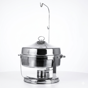 Stainless Steel Round Chafing Dish with Lid Holder Buffet Food Warmer Catering Serving <b>Set</b> Hotel Restaurant Equipment - Product Image 1