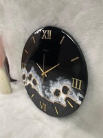 Jam Dinding Digital Modern Resin Epoxy dengan Pola Abstrak untuk Dekorasi Rumah Ruang Tamu & Dapur, Hadiah dari India