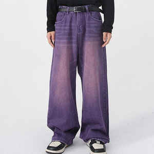 Jeans baggy unisexes, pantalons en denim à jambes larges, confortables, tendance, look moderne - Product Image 6
