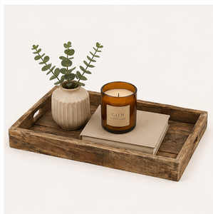 Wholesale Handcrafted <b>Reclaimed</b> Wood Serving Tray With Cut-out Handles Rustic Decorative Ottoman Tray For Coffee Tableware - Product Image 4