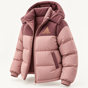 Chaqueta de invierno para hombre con capucha, acolchada, de pana con bloques de color, con cremallera, gruesa y cálida, estilo deportivo. - Product Image 5