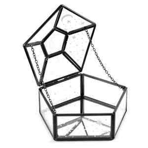 Caja Organizadora de Joyería y Accesorios de Metal y Vidrio Moderna para Decoración del Hogar, con Acabado Negro, Venta al Por Mayor - Product Image 2