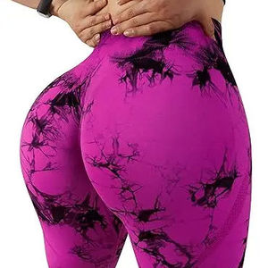 High Waist Seamless Gym <b>Leggings</b> Women Tummy Control Yoga Pants <b>Tie</b> <b>Dye</b> Sports Fitness Athletic Tights OEM Wholesale - Product Image 4