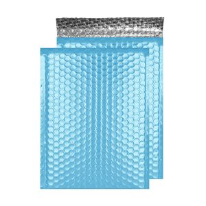 Lot de 10 enveloppes en poly à fermeture auto-scellante, emballage métallique opaque en métal métallique Aqua Ice métallisé de 6.5x9 pouces - Product Image 1