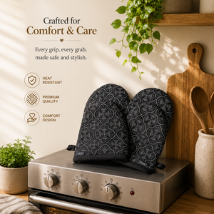 Ensemble de 2 mini-gants de cuisine |   Maniques de cuisine matelassées en coton résistantes à la chaleur |   Gants de cuisine pour la pâtisserie, la cuisson et le barbecue |   Sangle de suspension facile à utiliser - Product Image 3