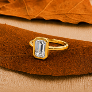 Anillo de Compromiso con Diamante Cultivado en Laboratorio, Corte Esmeralda de 1.50 Quilates, Oro Sólido de 14K |   Joyería Fina de Lujo Certificada por IGI para Bodas, para Mujer - Product Image 2