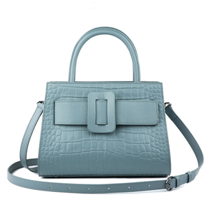 Sac fourre-tout bleu clair à motif crocodile ZhongHong pour femme, sac à bandoulière, sac à main, fermeture éclair, doublure en polyester, usage quotidien - Product Image 2