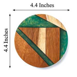 Luxury Handmade Natural Acacia Wood Epoxy Resin <b>Coaster</b> Set Premium <b>Drink</b> <b>Coasters</b> for Coffee, Tea, Wine Glasses & Home Table - Product Image 2
