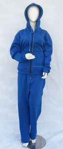 Ensemble de survêtement bleu roi pour femme – Pull et pantalon de jogging en molleton brossé épais 100 % coton biologique, séchage rapide et respirant - Product Image 5