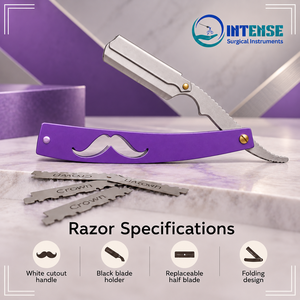 Barber <b>Straight</b> Razor Professional Folding Shavette Razor for Hair Cutting Beard Shaving Grooming - Product Image 2