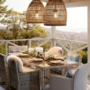 Decorative Rattan Lampshade Natural Woven Wicker Pendant <b>Light</b> Shade for Living Room Dining Room Lighting Wholesale Supplier - Product Image 1