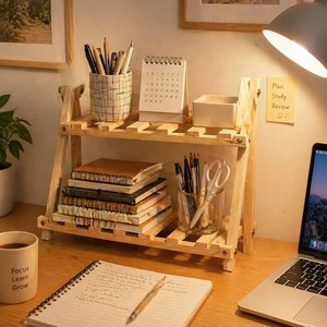 Stylish Wooden Organizer For <b>Study</b> <b>Table</b> Room And Side <b>Table</b> Storage And Decorative Home Desk Organization Wholesale From India - Product Image 4