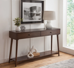 Mesa Consola Moderna de Madera con Cajón Doble Artístico, Mesa de Entrada Contemporánea para Decoración de Sala de Estar o Pasillo - Product Image 2