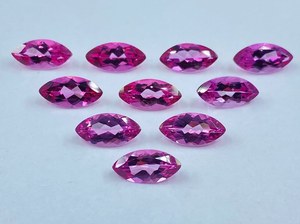 Topacio Rosa Facetado en Forma de Marquesa, Gema Suelta de 6x3mm, 8x4mm, 12x6mm, Calibrado, Lote para Joyería - Product Image 5