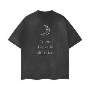 เสื้อยืดคอตตอน 100% ทรงโอเวอร์ไซส์ สไตล์สตรีทแวร์ ล้างสีแบบแอซิดวอช ทรงหลวม ใส่ได้ทุกฤดู คอกลม - Product Image 1