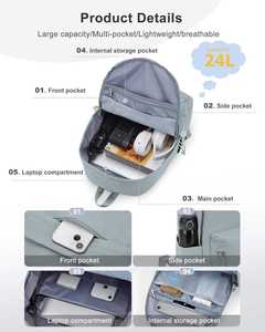 Stylish Large Capacity <b>Student</b> bag School <b>Backpack</b> Waterproof College Bookbag with Drawstring Side Pockets for Teens - Product Image 5