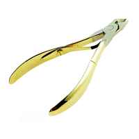 Coupe-ongles et coupe-cuticules dorés en acier inoxydable pour doigts et orteils, outils de manucure et pédicure courbés, les plus vendus
