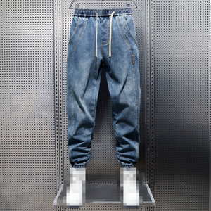 Pantalon en jean streetwear droit pour homme, multi-poches, décontracté, toutes saisons, 100% coton, coupe confortable, pantalon jogger en jean personnalisé - Product Image 4