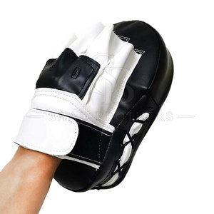 MMA Boxing Training Focus Pads Leather Durable Protective Curved Mitt Design Secure Wrist <b>Grip</b> Sports Training & Coaching Use - Product Image 3