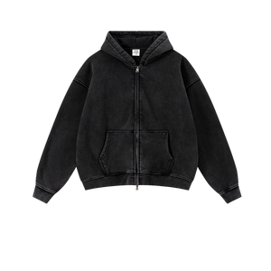 Sudadera con capucha y cremallera para hombre, de forro polar, ecológica, 100% algodón, estilo casual urbano, para invierno, manga regular, tejida. - Product Image 3