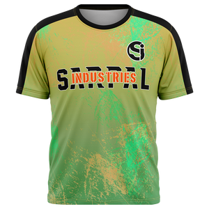 เสื้อยืดเจอร์ซีย์แขนสั้นผู้ชายแบบสวมใส่สบาย ปรับแต่งได้ ผลิตจากผ้าถักโพลีเอสเตอร์ 100% คอกลม เหมาะสำหรับเล่นกีฬา  รับสกรีนลายแบบซับลิเมชั่น - Product Image 1