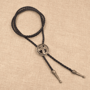 Cravate Bolo Rétro en Alliage avec Pendentif – Cravate de Cowboy Ajustable en Cuir Véritable pour Hommes et Garçons - Product Image 5