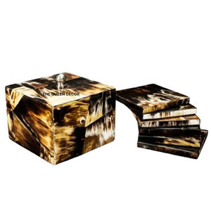 Sous-verres en corne de luxe modernes pour hôtel et restaurant, forme octogonale, couleur blanche, lot de 4, vaisselle, sous-verre en corne - Product Image 6